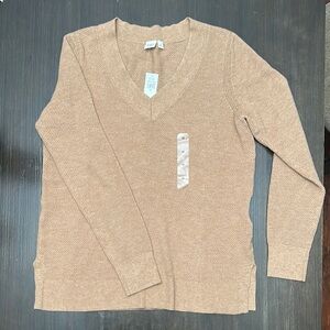 GAP Tan V-Neck Women's Sweater Size M